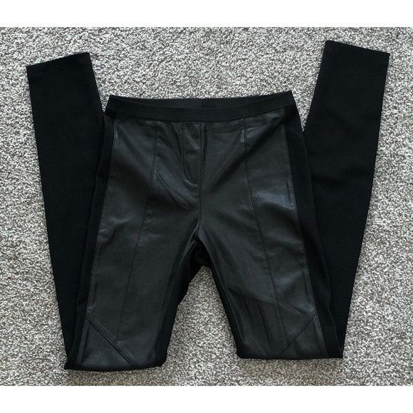 NWOT BCBGMaxAzria Black Faux Leather Leggings - Picture 1 of 12